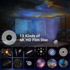 Yiliaw Star Projector Galaxy Light 13 in 1 Planetarium Galaxy Projector, 360° Rotating Space Projector with Solar System for Bedroom Ceiling Starry Sky Night Light Lamp for Kids Adults, Home Theater
