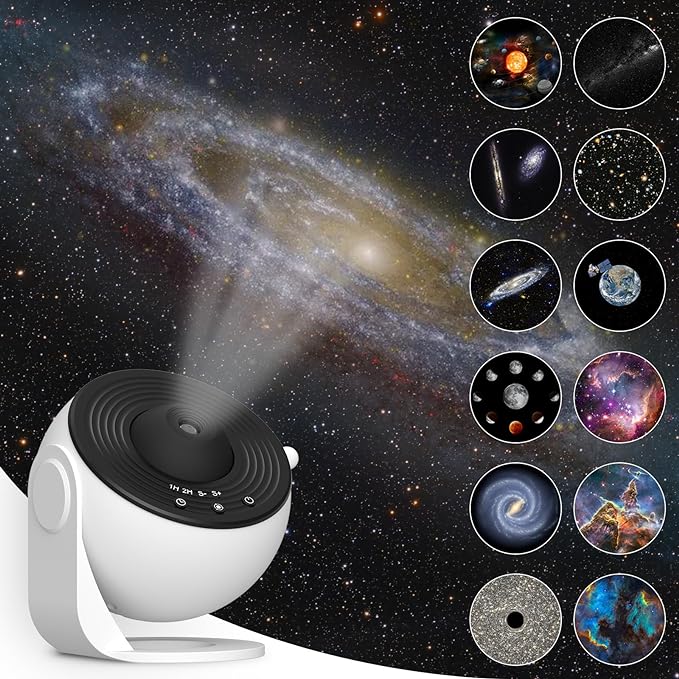 Yiliaw Star Projector Galaxy Light 13 in 1 Planetarium Galaxy Projector, 360° Rotating Space Projector with Solar System for Bedroom Ceiling Starry Sky Night Light Lamp for Kids Adults, Home Theater